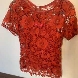 Pookie & Sebastian illusion floral blouse